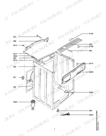 Взрыв-схема стиральной машины Aeg LAV76780-W - Схема узла Housing 001